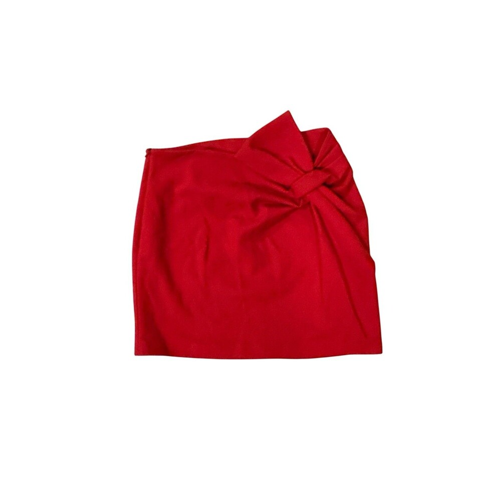 Anthropologie Maeve Twist Mini Skirt Sz 6 RED color